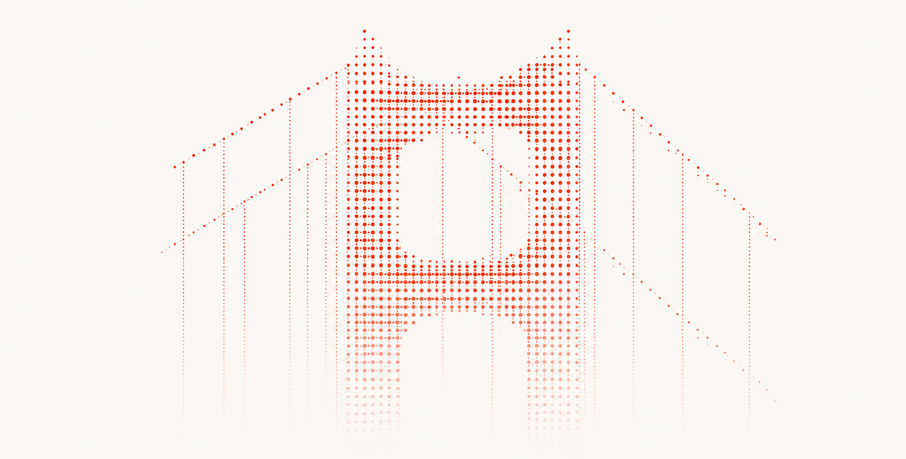 Orange dotted architectural building drawing